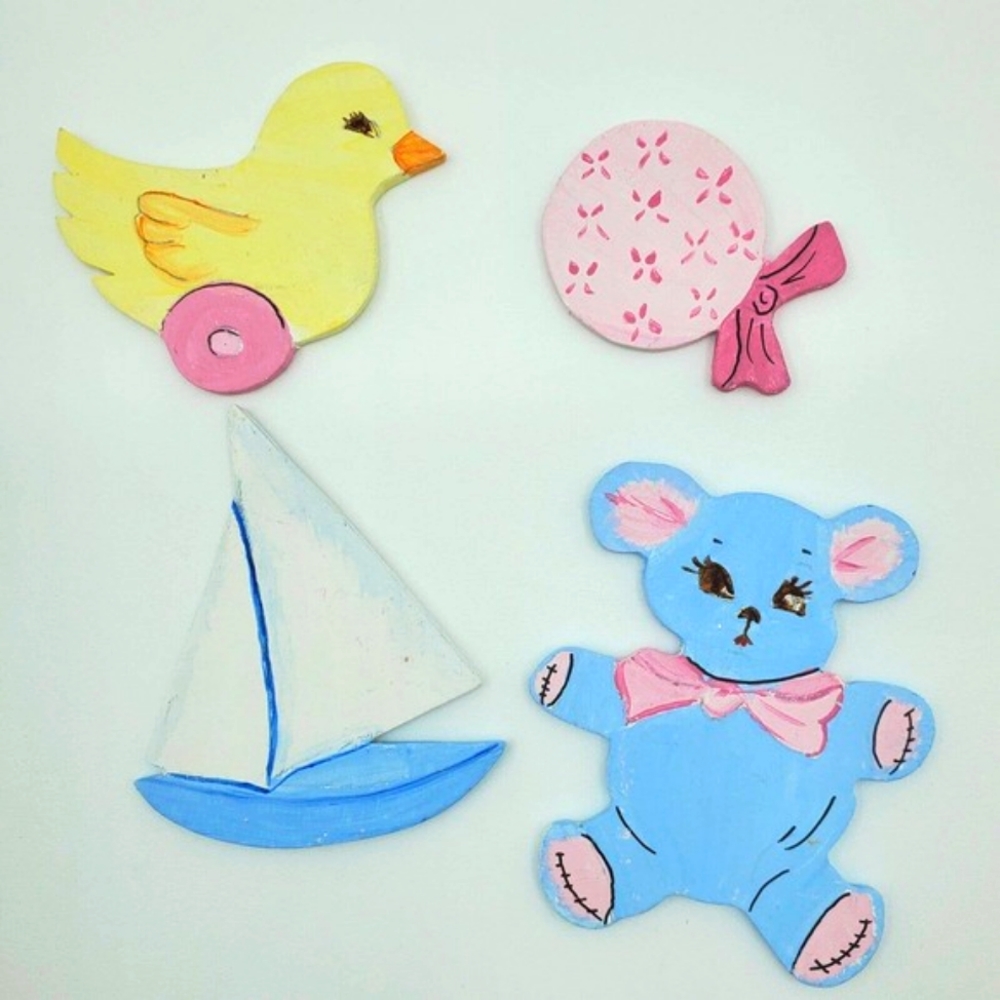 Handed Painted Craft Wooden Die Cutouts Baby, Nursery, Childhood - Picture 6 of 9